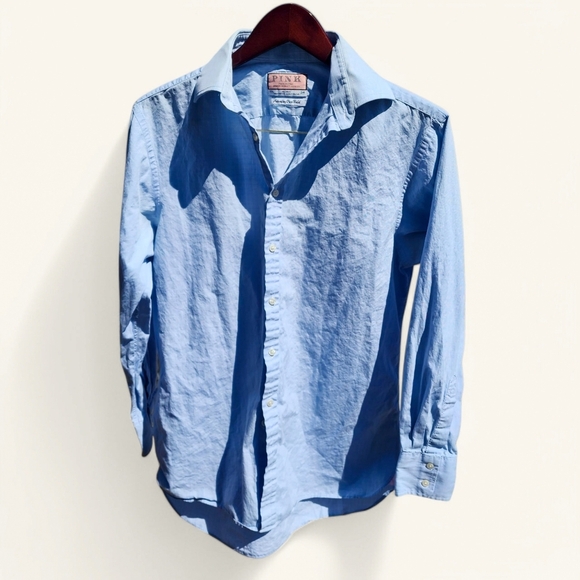 Thomas Pink Mens‎ Light Blue Long Sleeve Button Down Dress Shirt - Picture 3 of 12